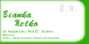 bianka melko business card